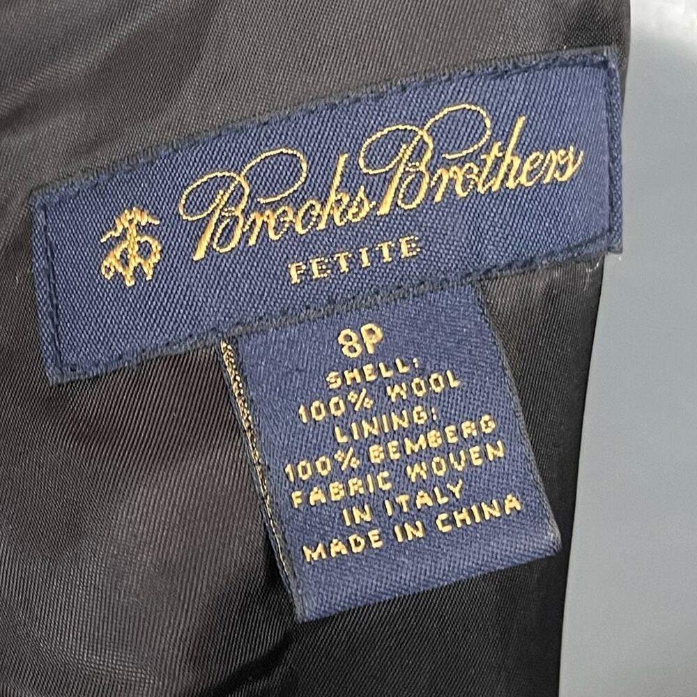 BROOKS BROTHERS / LORO PIANA Black Classic Wool Sheath Dress Size 8 Petite - Picture 5 of 7